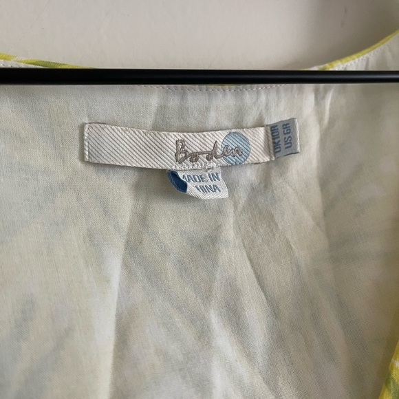 Boden Womens Green Sleeveless A Line V Neck Knee Sun Dress Size 6R Tropical - Picture 3 of 5